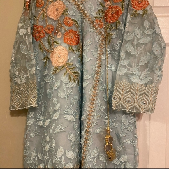 Pakistani/indian embroidered organza 3 pcs set - Picture 3 of 4